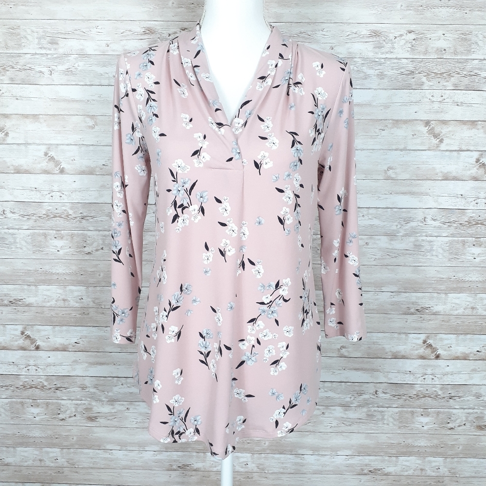 Charter Club Pink Floral Blouse